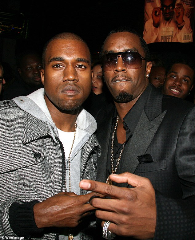 Kanye's support for Diddy will no doubt have come as a shock to many, given the pair have been locked in a feud since Kanye unveiled his controversial 'White Lives Matter' merchandise in 2022; West and Diddy pictured at a Vibe Magazine and Ciroc party in 2006