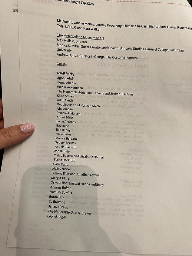 While co-chairs Colman Domingo, Lewis Hamilton, A$AP Rocky , and Pharrell Williams were already announced, the leaked list has only fueled the hype