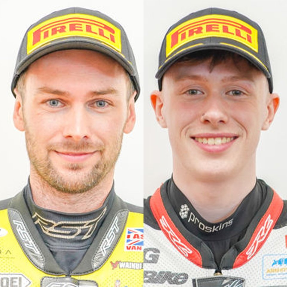 Headshots of Shane Richardson and Owen Jenner, motorcycle racers.