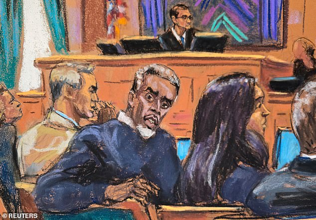 U.S. District Judge Arun Subramanian questioned potential jurors as Sean "Diddy" Combs sat with his legal team at the start of his sex trafficking trial pictured in this courtroom sketch
