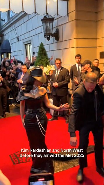 Earlier in the night Kim was caught scolding a security guard after he caused her to take an awkward tumble as she headed to the Met Gala 2025