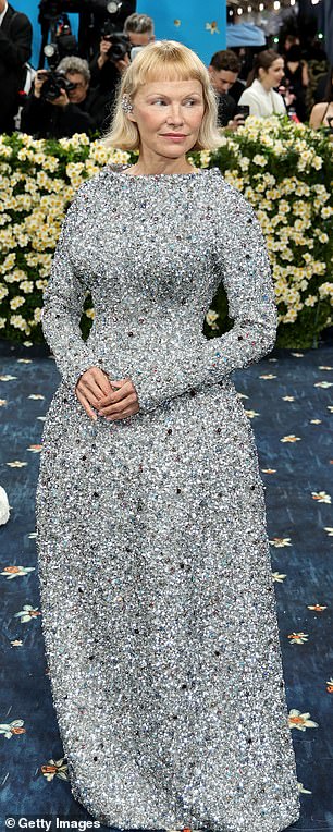 Pamela showed off the gown from different angles