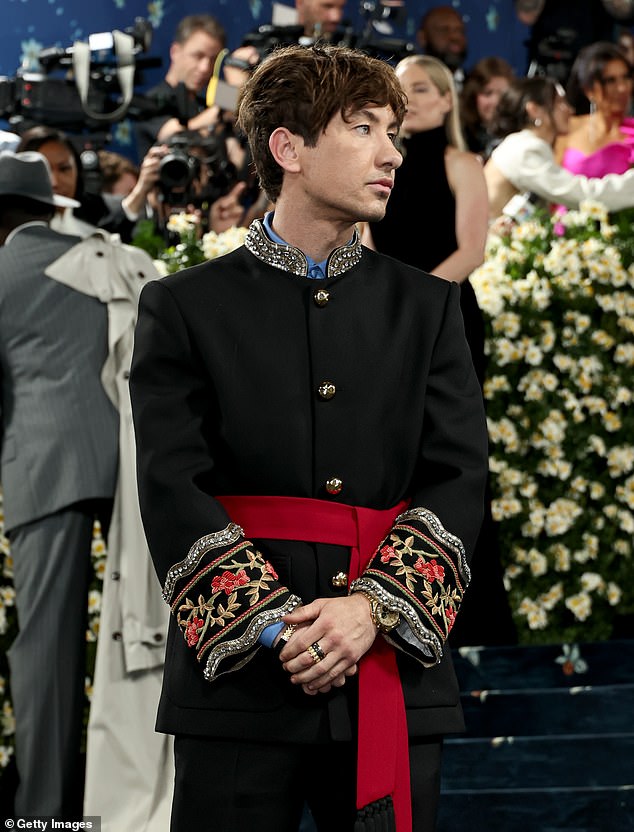 Keoghan looked somber as he arrived on the red carpet