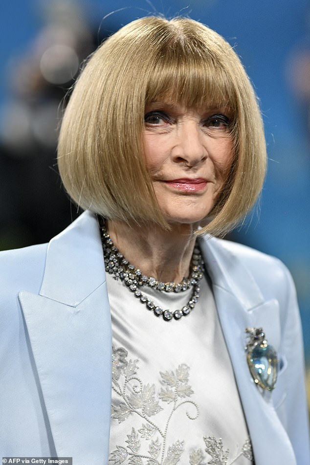 When asked 'how do you use fashion to create allyship?' a stoic Wintour responded: 'I think fashion is a language. like music is a language 'And its a global language, so I think an event like tonight will have a global resonance.'