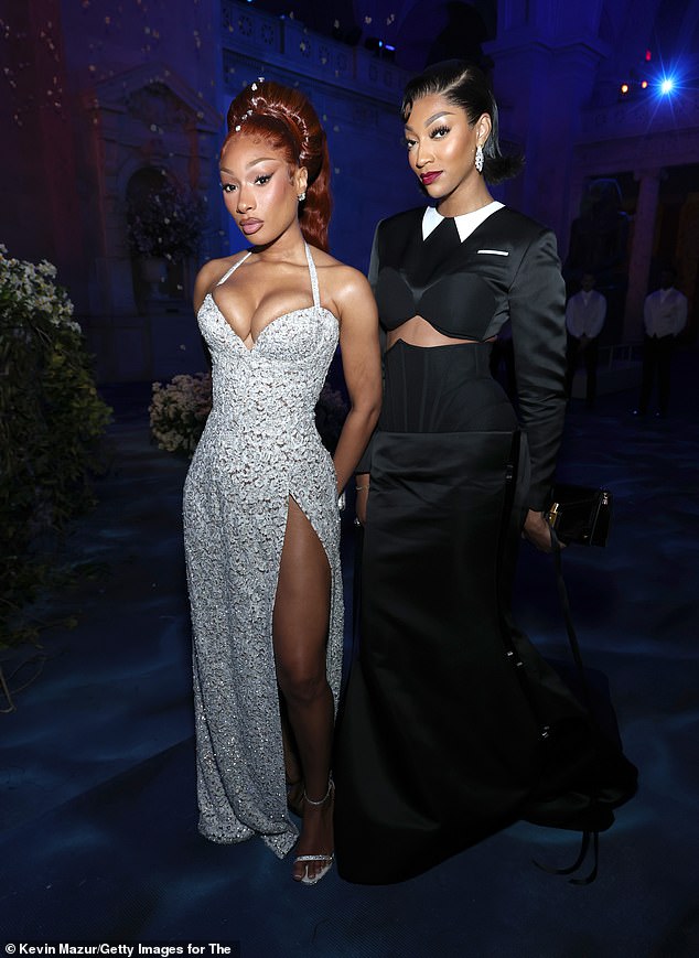 Megan Thee Stallion glittered beside pal Angel Reese as they made their rounds