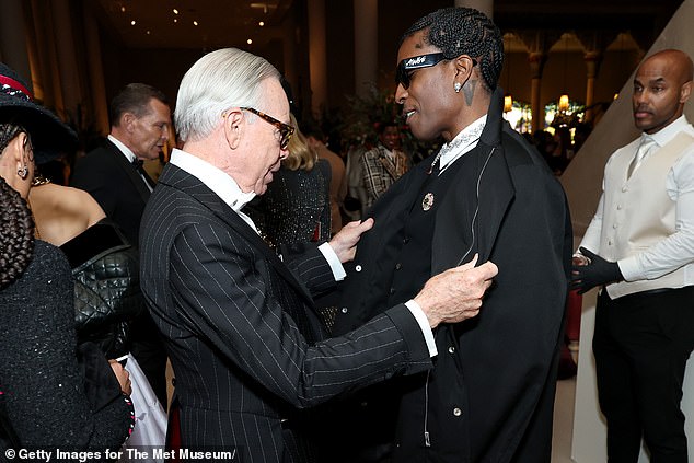 Tommy Hilfiger eagerly checked out the tailoring on A$AP Rocky's Met Gala 2025 look