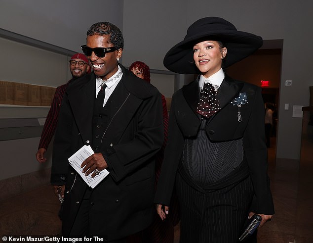 Power couple A$AP Rocky and Rihanna had all eyes on them as they made their way into the party