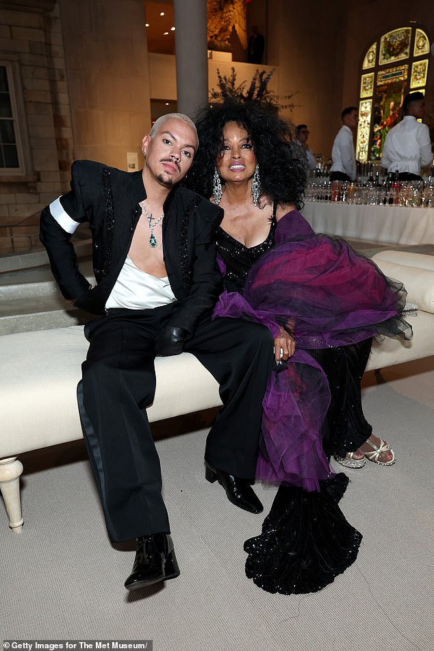 Evan Ross was seen having a sweet moment with superstar mom Diana Ross