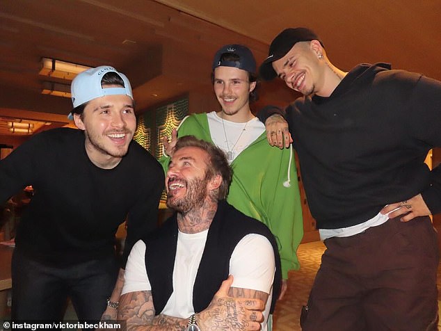 David and his four sons last pictured together in December 2024