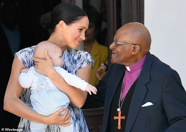 Meghan and baby Archie meet Archbishop Desmond Tutu in Cape Town during their 2019 royal tour of South Africa