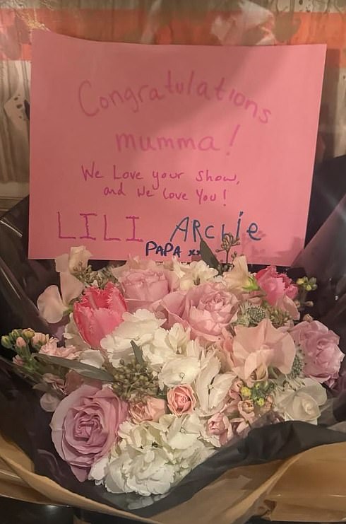 Meghan posted a heartwarming photo of flowers and a note from her children on her Instagram story