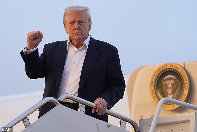 President Donald Trump arrives on Air Force One at Joint Base Andrews -- May 4, 2025