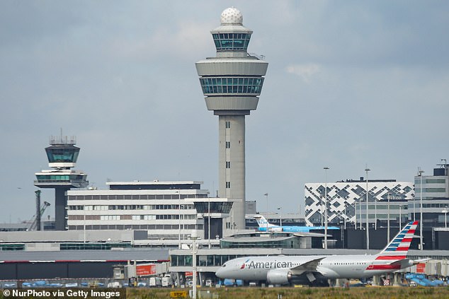 He left his friends while they were at Amsterdam Airport Schiphol (File image)