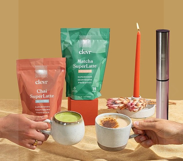 California-based Clevr Blends sells 15 types of 'superlatte', with bags of 14 servings costing $29 (£22) or $23 (£17) on a subscription model, plus postage costs on orders under $47 (£35)