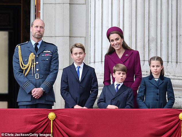 Animated Louis has continued to delight royal well-wishers with his antics as he enjoyed looking at the fly-past