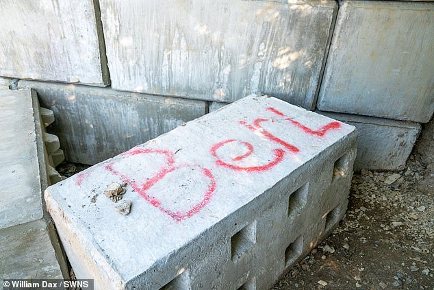 One of the blocks knocked down by the JCB, which was rented by a mysterious loca
