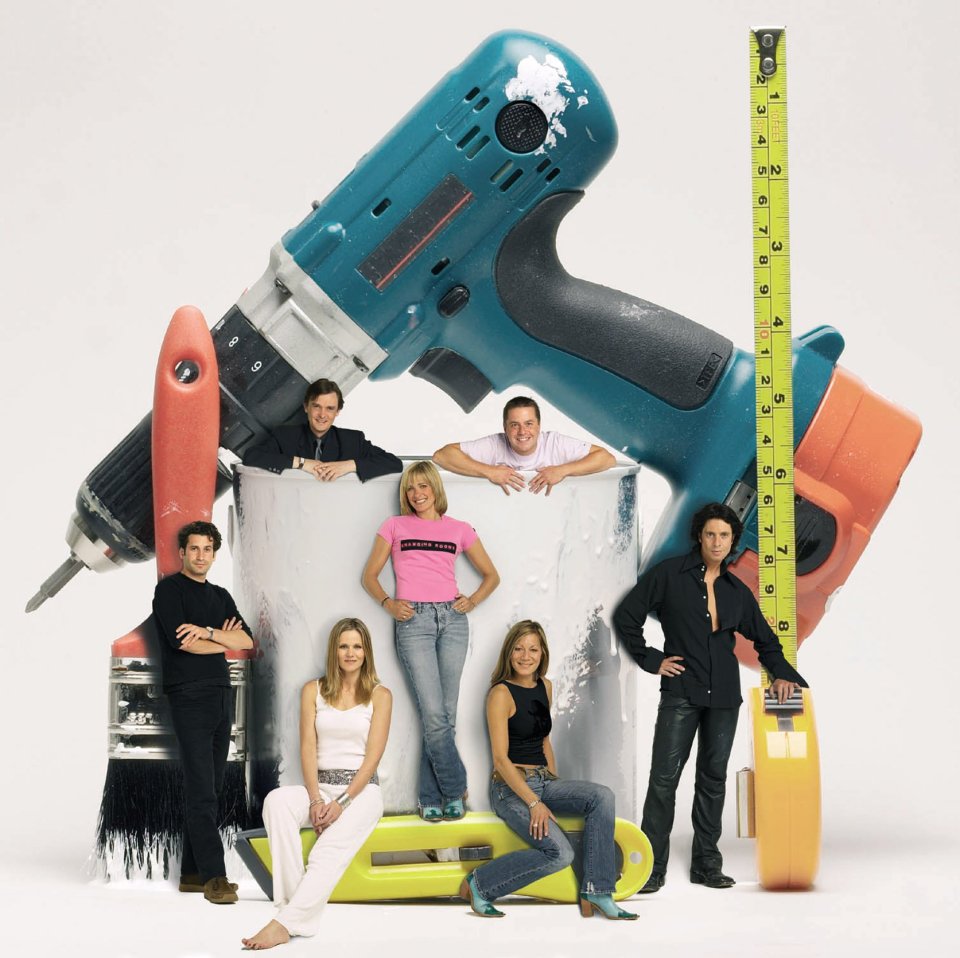 Promotional photo of the Changing Rooms TV show team.