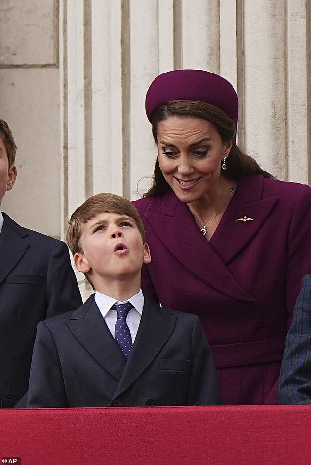 Louis was very excitedly taking in the planes overhead as he joined his mother, father and siblings