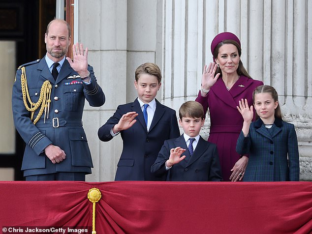 The Prince and Princess of Wales were joined by their children - Prince George, Princess Charlotte and Prince Louis