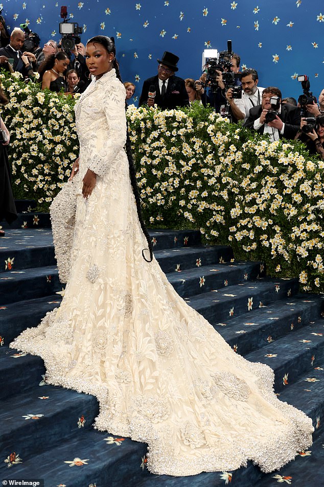 A couture level of artistry was also on show such as in the Manish Malhotra outfit worn by actress and singer Coco Jones