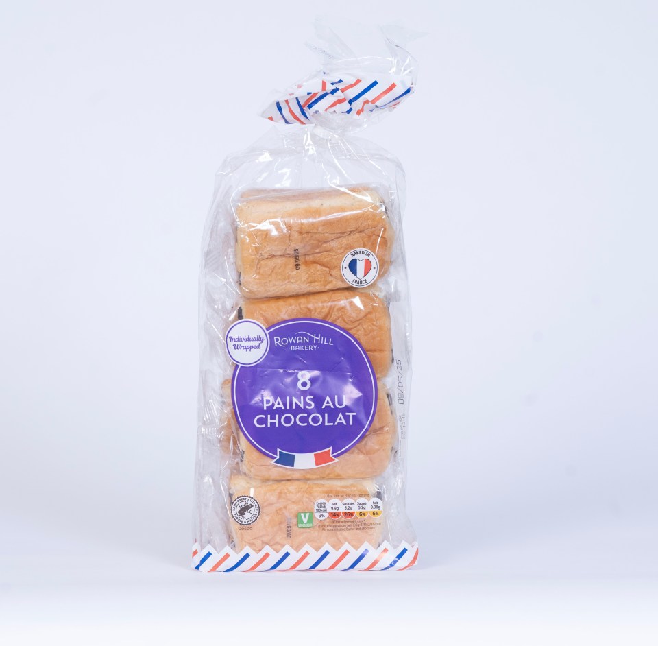 Package of eight individually wrapped Pains au Chocolat.