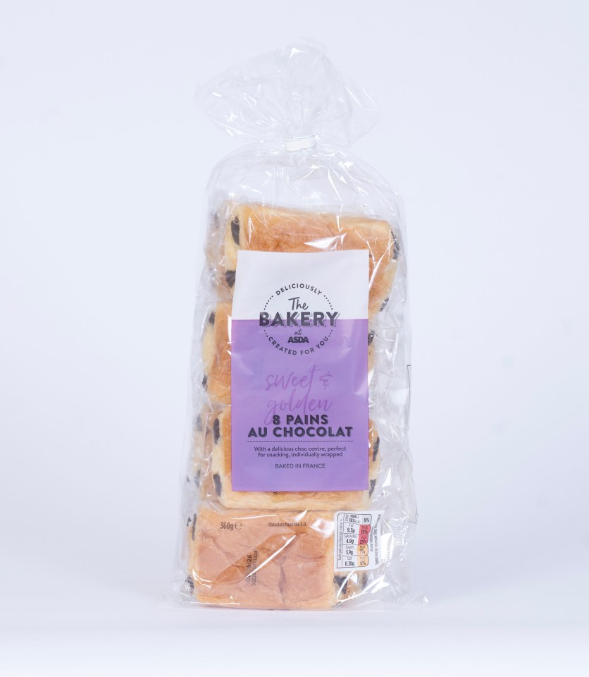 Bag of eight individually wrapped Pains au Chocolat.