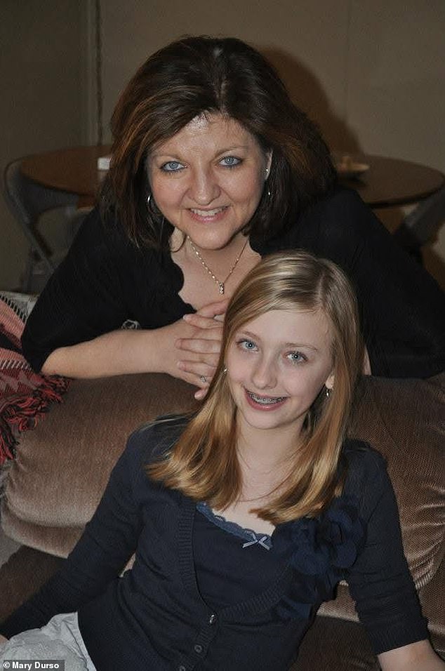 Pictured: Durso with her daughter, Jen, as a teenager. Durso's ex-husband threatened to take Jen away from her due to her compulsion for gambling.