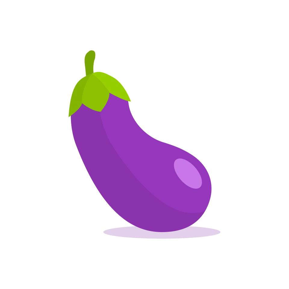Illustration of a purple eggplant.