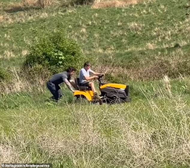 Text was added towards the bottom of the reel which read, 'How it started.' The video then cut to Ellen being assisted by an individual after the machine seemingly broke down on a steep hill