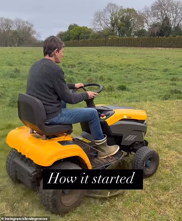 The former talk show host jumped to her main Instagram page over the past weekend while taking on the task of mowing the grass