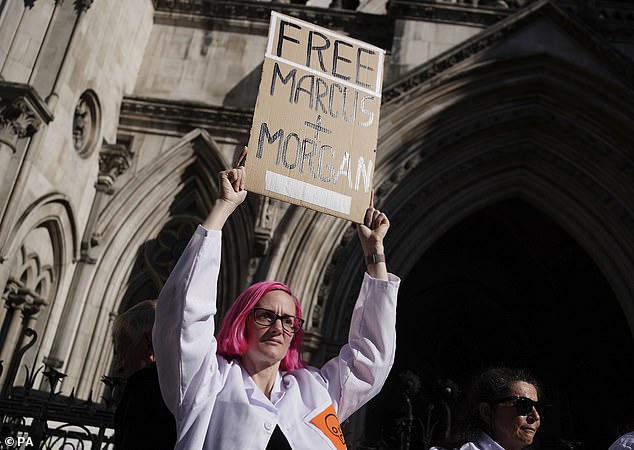Just Stop Oil protesters gathered outside the Royal Courts of Justice in London in 2023, where activists Morgan Trowland and Marcus Decker appealed their jail sentences