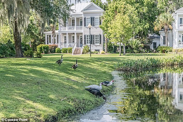 The pair chose the exclusive Coosaw Point - a luxury riverside community - for their nuptials