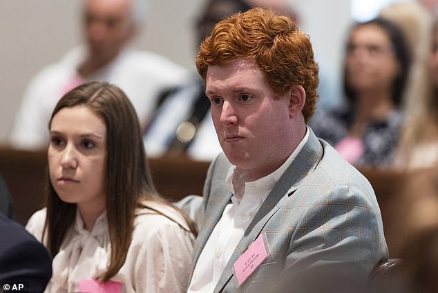 Buster and Brooklynn during his father's double murder trial in February 2023. In his only interview, Buster maintained he believes his father is innocent