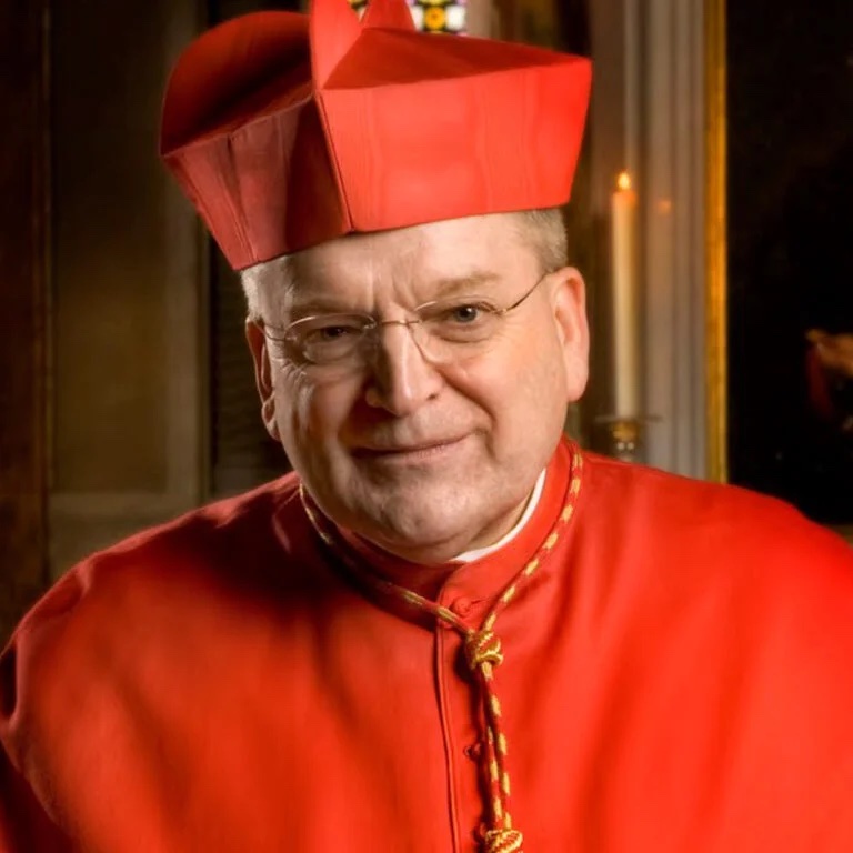 Portrait of Raymond Burke in cardinal's robes.