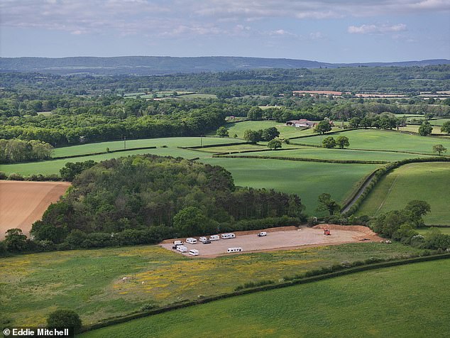 The area has now been taken over by caravans and motorhomes