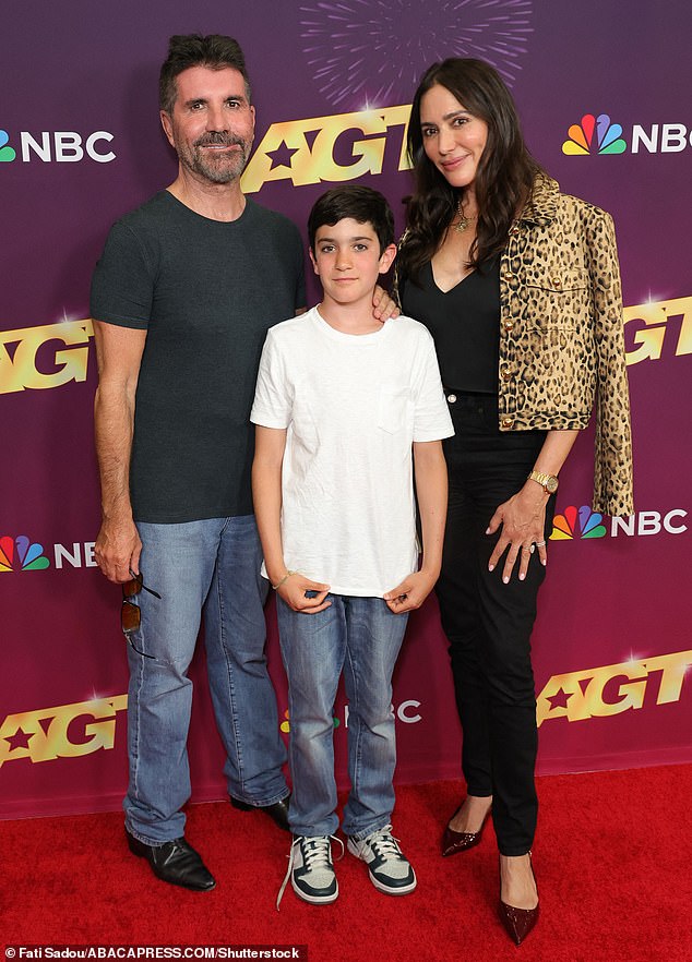 Simon admitted that he hasn't made 'anywhere near as much money' as people think he has as he told the How To Fail podcast: 'I always worry about money' (pictured with partner Lauren Silverman and their son Eric)