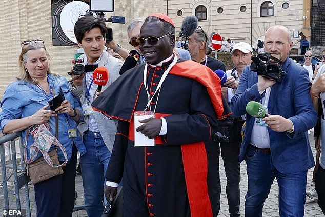 Cardinal Stephen Ameyu Martin Mulla leaves at the end of the meeting of the General Congregation of Cardinals, St Peter Square, Vatican City, 06 May 2025