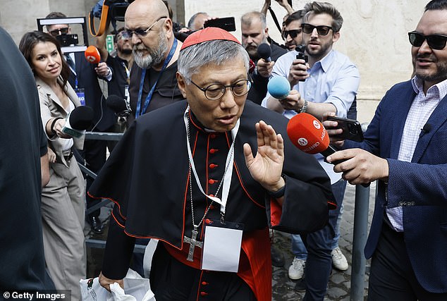 Cardinal Stephen Chow Sau-yan departs the Vatican after a College of Cardinals' meeting on May 06, 2025 in Rome, Italy