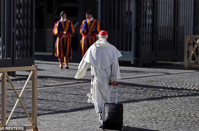 Cardinal Timothy Peter Joseph Radcliffe arrives for a general congregation meeting ahead of the conclave to elect the next pope, as seen from Rome, Italy, May 6, 2025