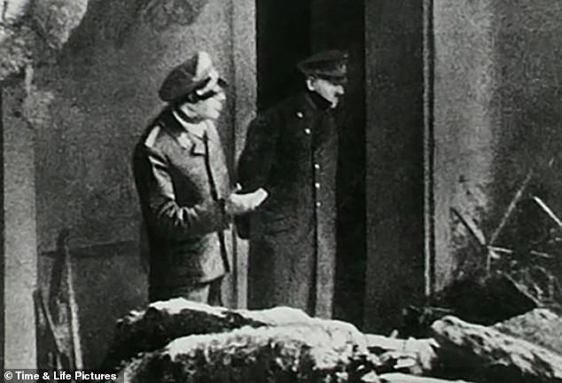 The last known picture of Adolf Hitler, taken outside his bunker in Berlin shortly before he killed himself
