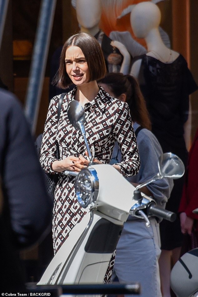 The group were spotted filming in sunny Rome