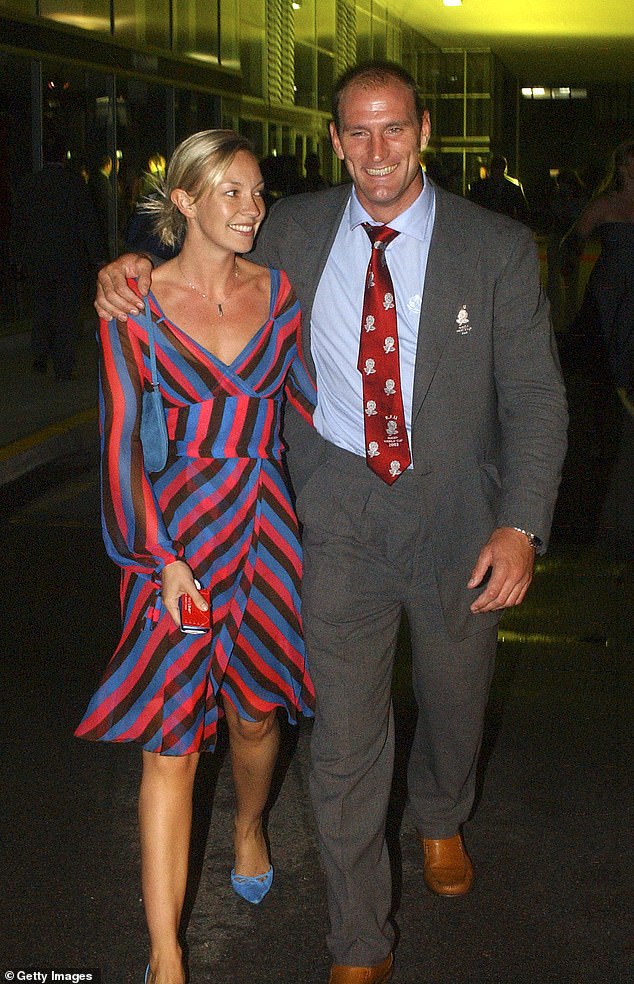 Dallaglio and Alice arrive for the International Rugby Board Awards at Wharf 8 in 2003