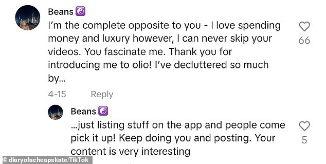 Many rushed to the comments with their own thoughts on the TikTokers frugal lifestyle