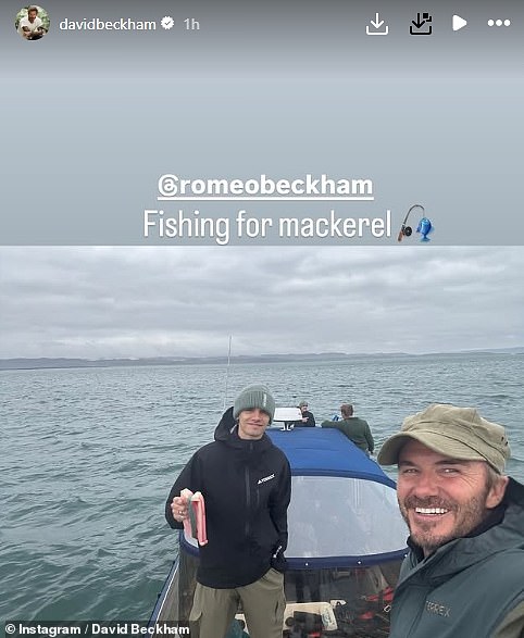 However, while David and his sons' said that they'd proudly showed off their fishing skills to catch their dinner for the evening, one image showed that they did have a helping hand