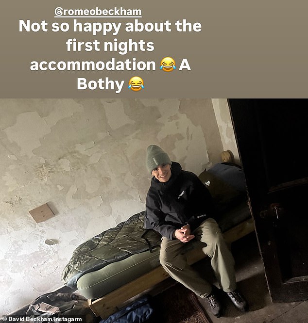 He joked that his son Romeo wasn't happy with their lodging, which was a far cry from their selection of multi million pound properties