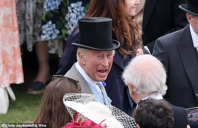King Charles appeared unbothered by Prince Harry's comments as they kicked off their first garden party of the season
