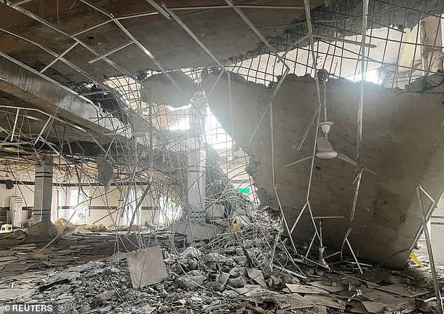 A general view of a damaged portion of a mosque, after it was hit by an Indian strike, in Muridke near Lahore, Pakistan May 7, 2025