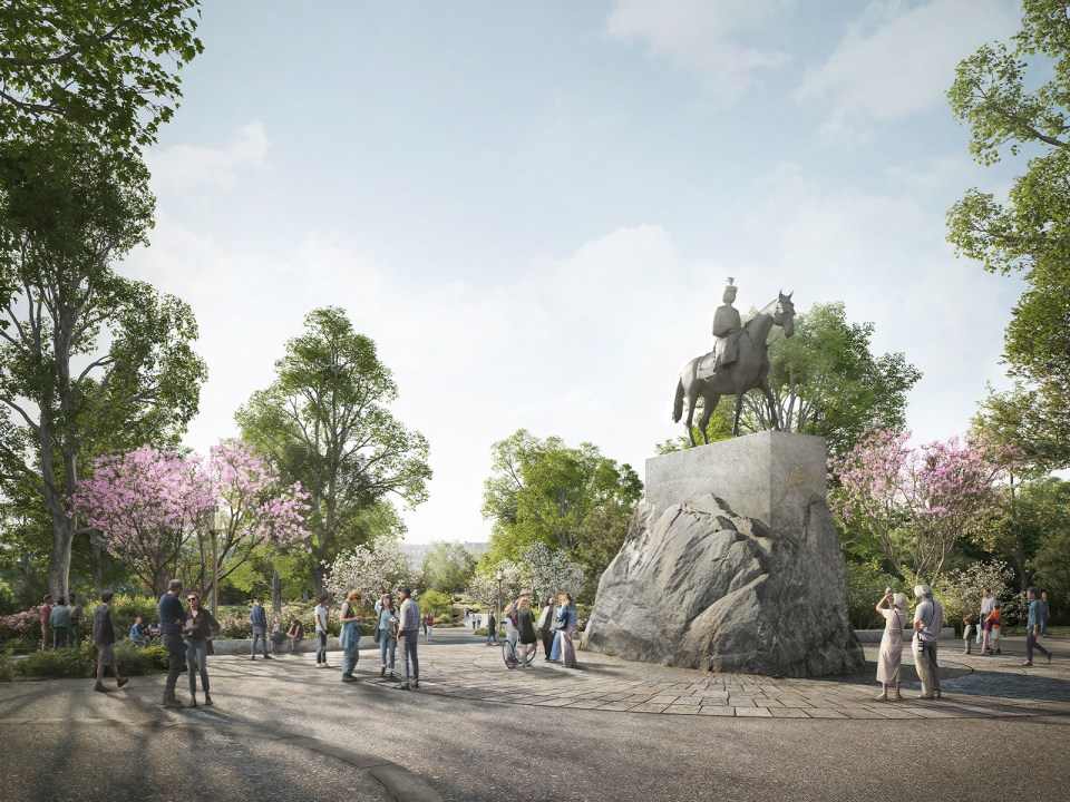 Illustration of a Queen Elizabeth II memorial design.