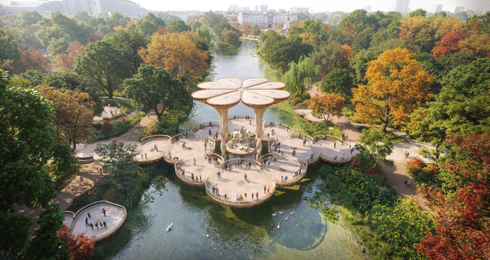 Illustration of a proposed Queen Elizabeth II memorial design.
