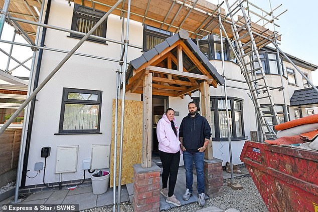 Jon and Emma think it will cost more than £60,000 to repair their home and the huge hole it now has in the roof